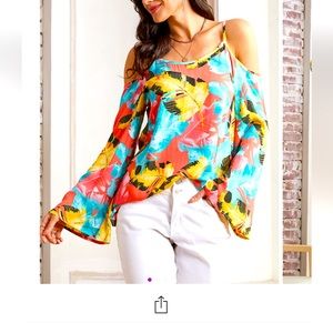 Cold-Shoulder Bell Sleeve Tunic